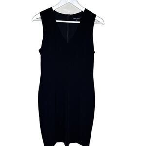 Alex + Alex Black Sleeveless Sheath Dress w/ Art Deco Darting, LBD, Size Small